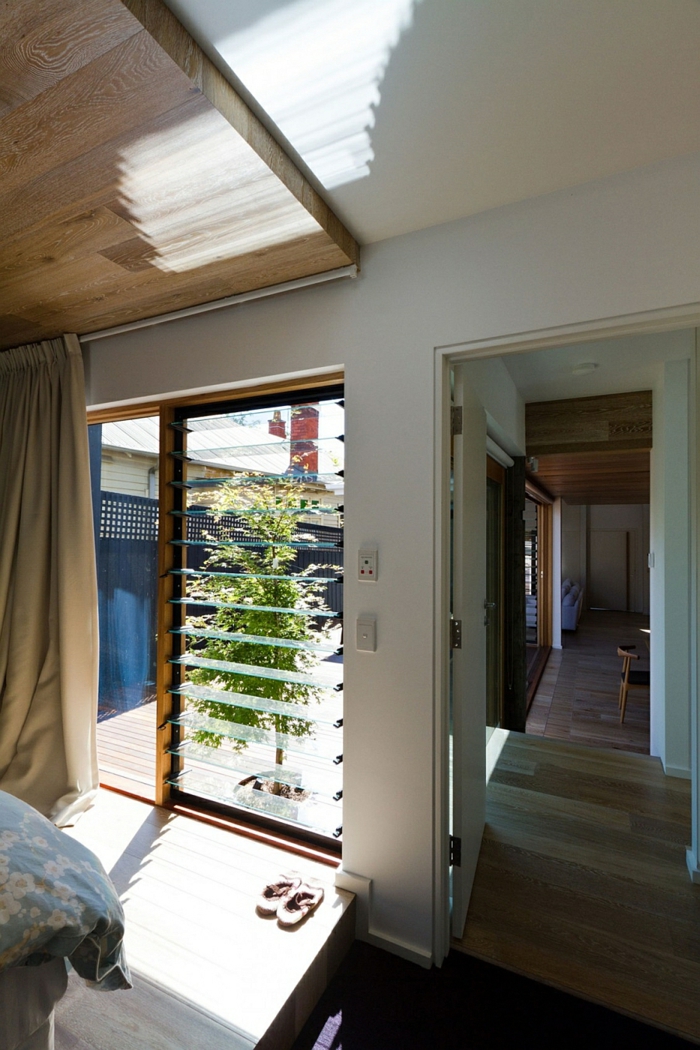 architektenhaus现代木室内木地板木天花板木制阳台