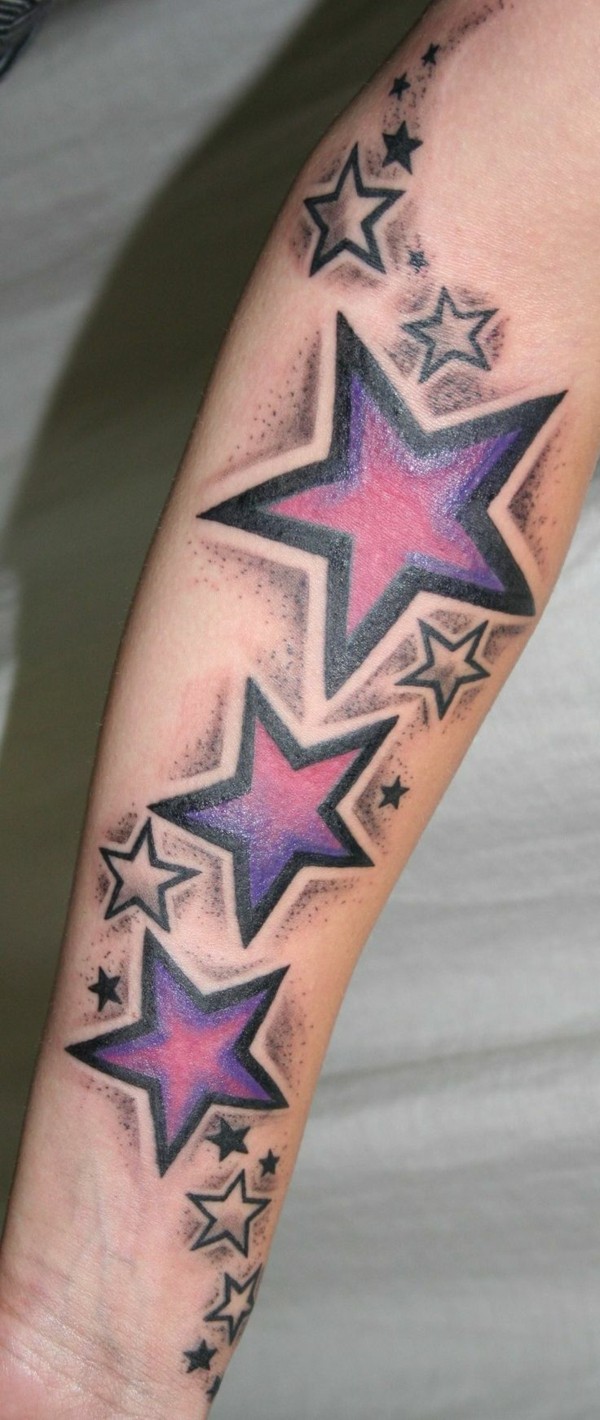 rameno tetování hvězdy nápady tetování