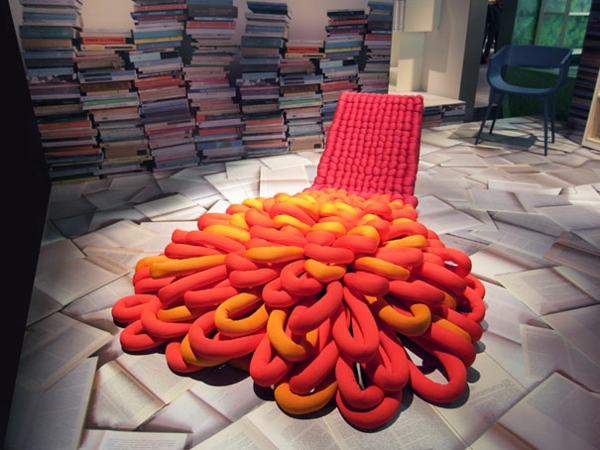 Chaises design créative d'art chaise avec tapis