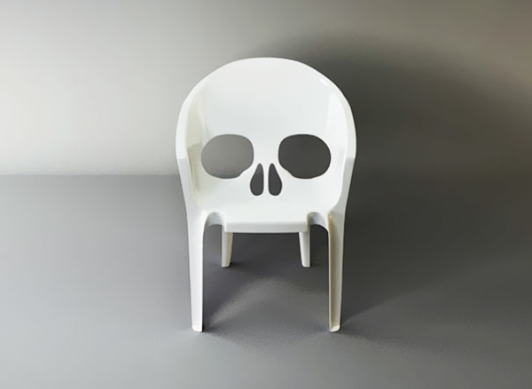 kunst kunstwerk ontwerper stoelen schedel