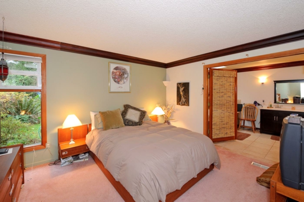 attractive guest room design cherry wood light nuances