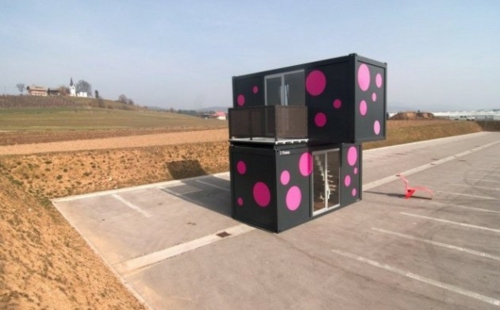 атрактивен дизайн забелязан розов черен компактен контейнер