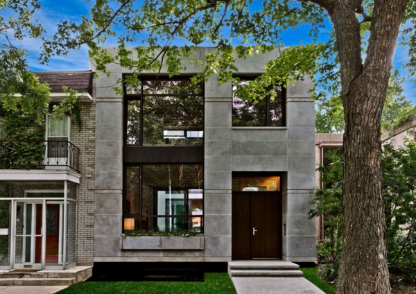 atractivo fachada gris arquitectura