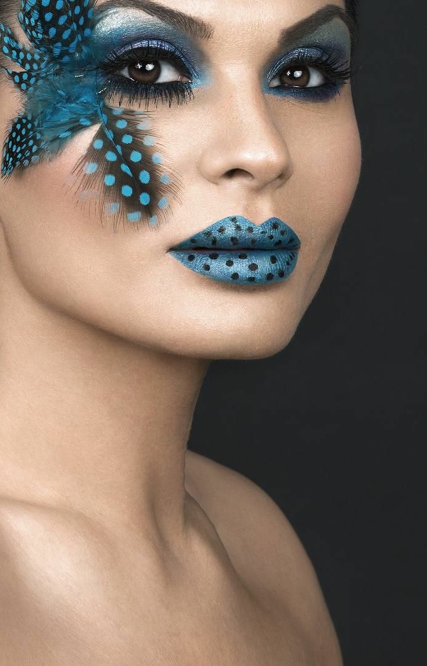 ideas de maquillaje de halloween azul
