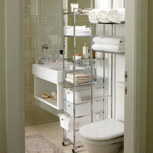 Storage and regulation in the bathroom metal shelves roll