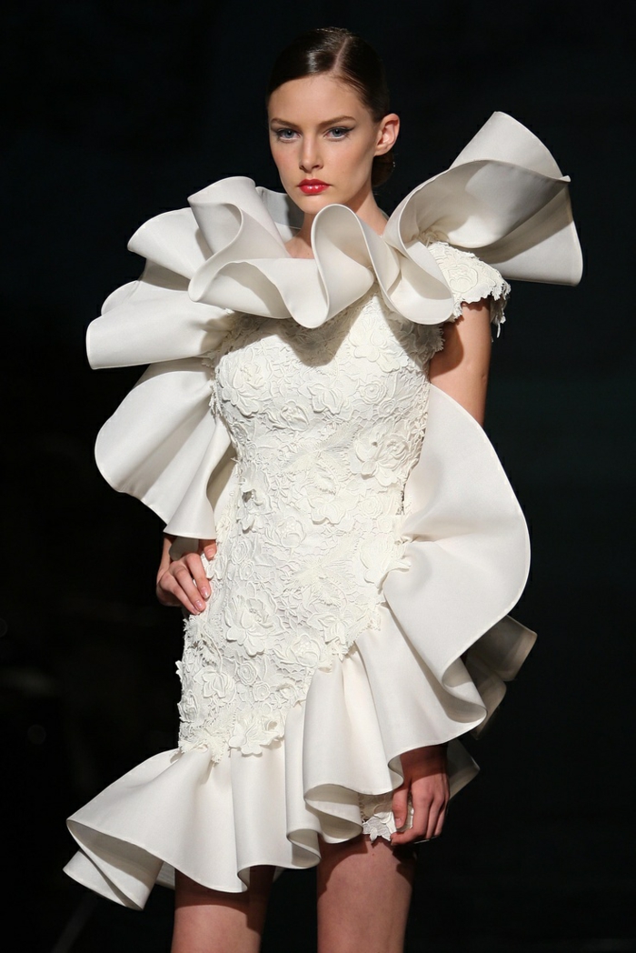 sofisticados vestidos de novia alta costura volantes vestidos de novia