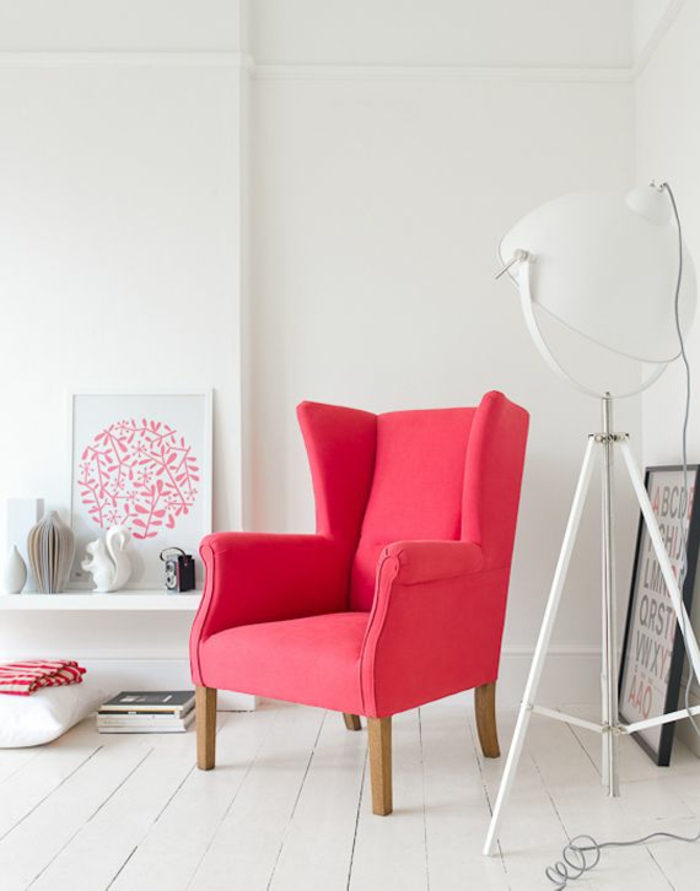 sofisticado sillón de diseño de diseño escandinavo rosa