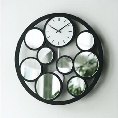 fancy spejl væg ur multi spejl cirkler