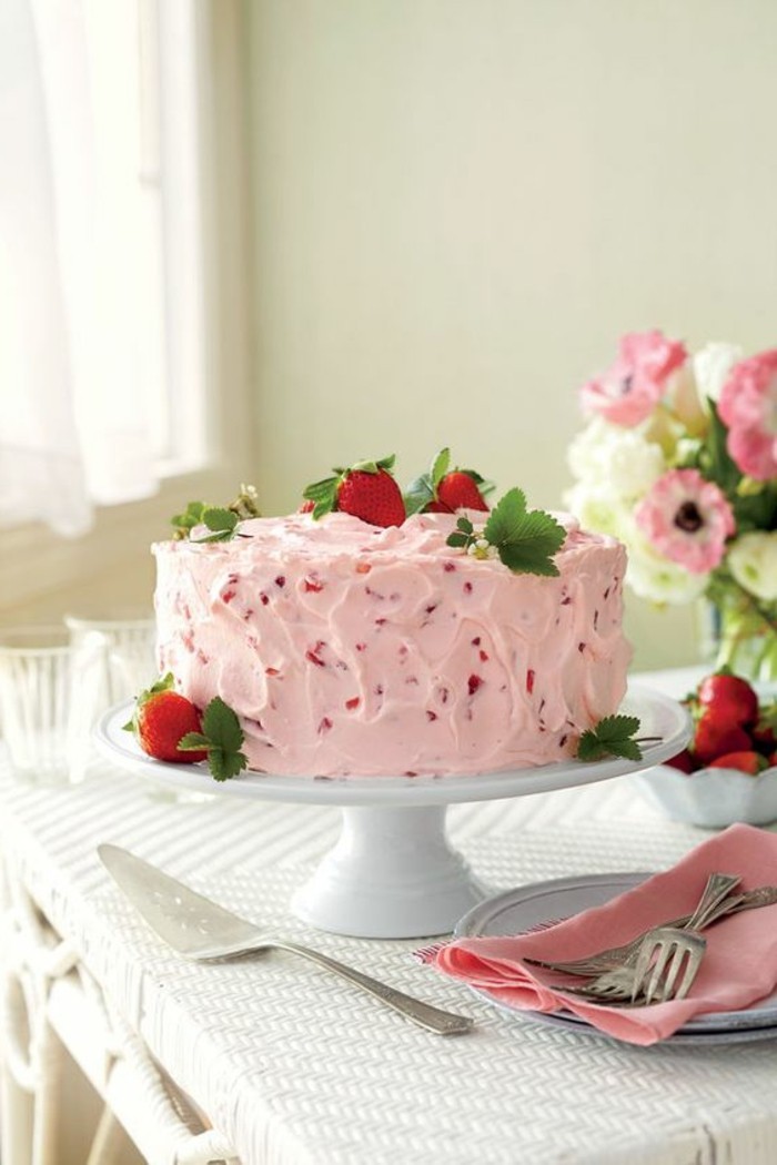 ongebruikelijke taarten crème aardbeien