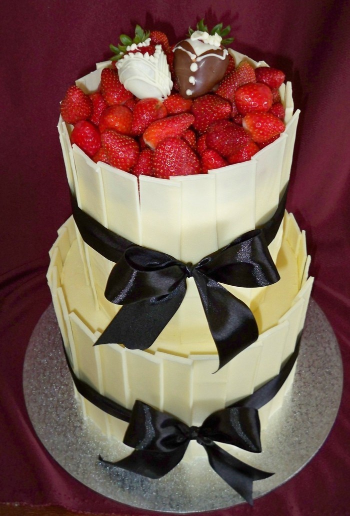 tartes de fantaisie gâteau de mariage décoration de fraises