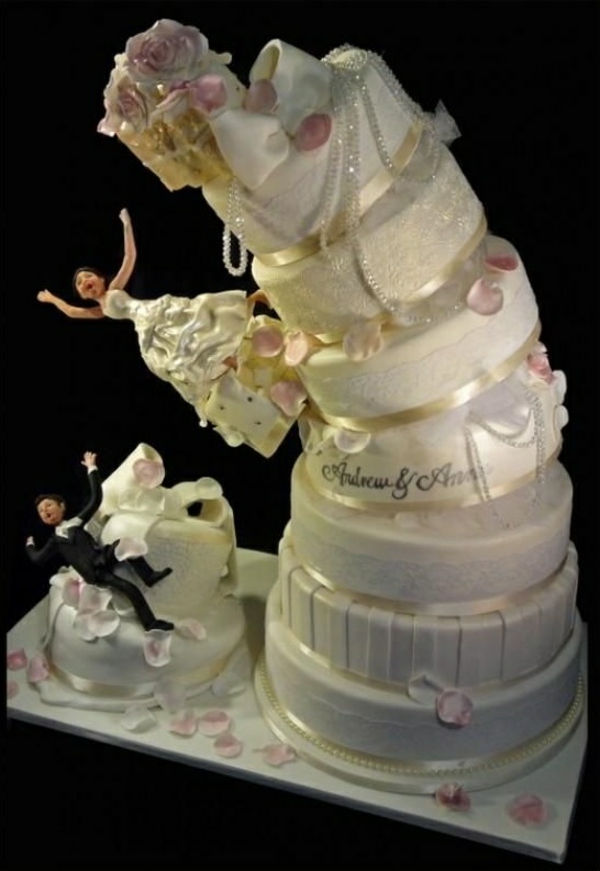 φανταχτερά πίτες αστεία γαμήλια τούρτα