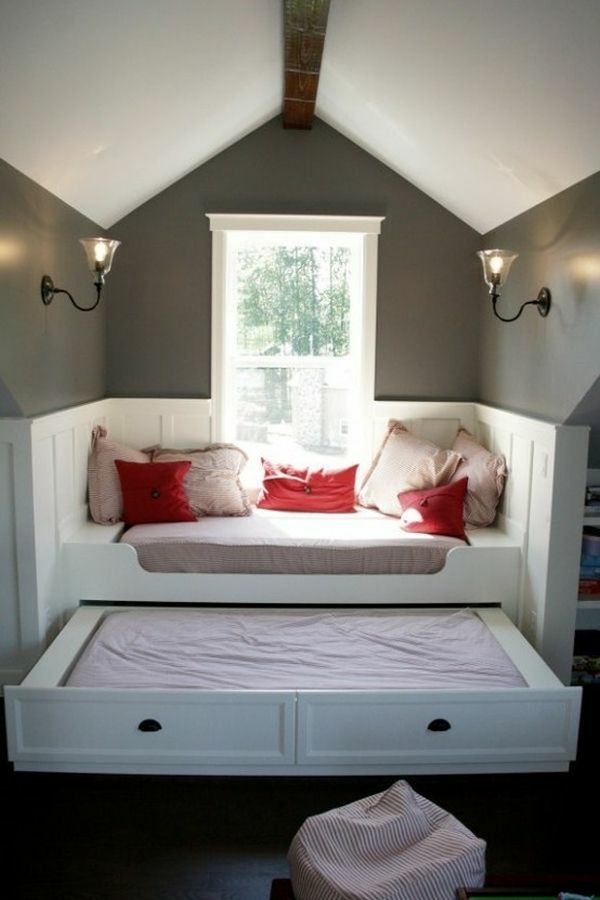 cama extraíble almohadas de colores