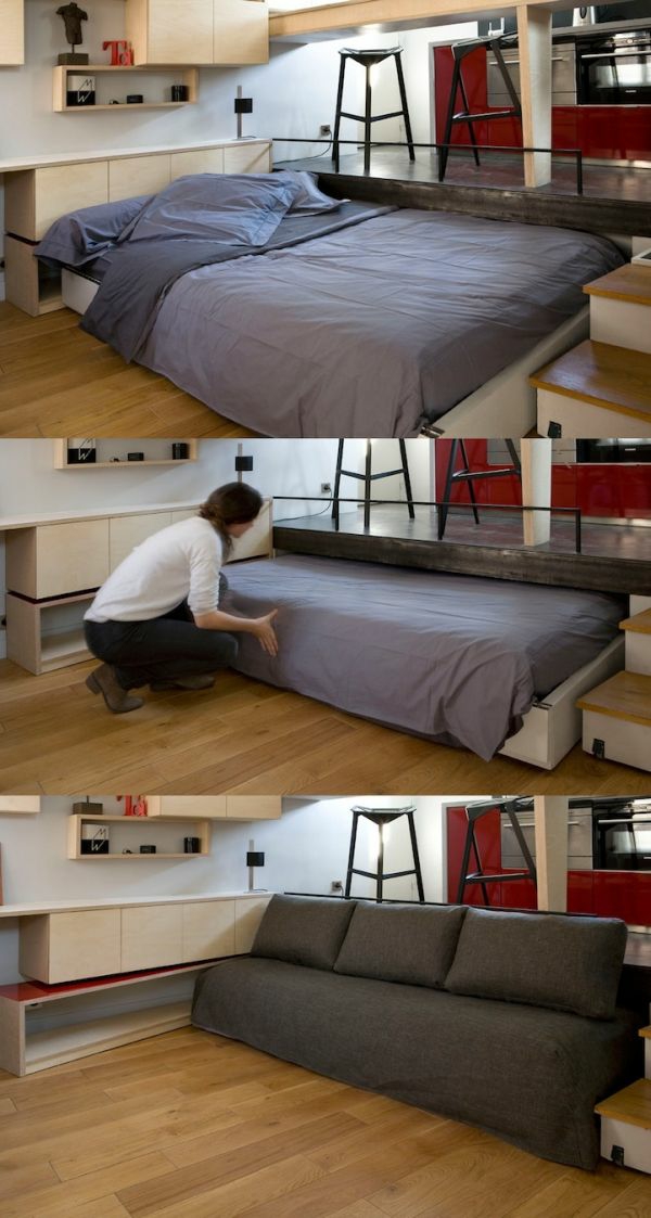 espace de lit gigogne pour d'autres meubles