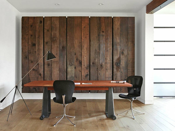 офис дома офис стена декор стена изкуство дървени панели