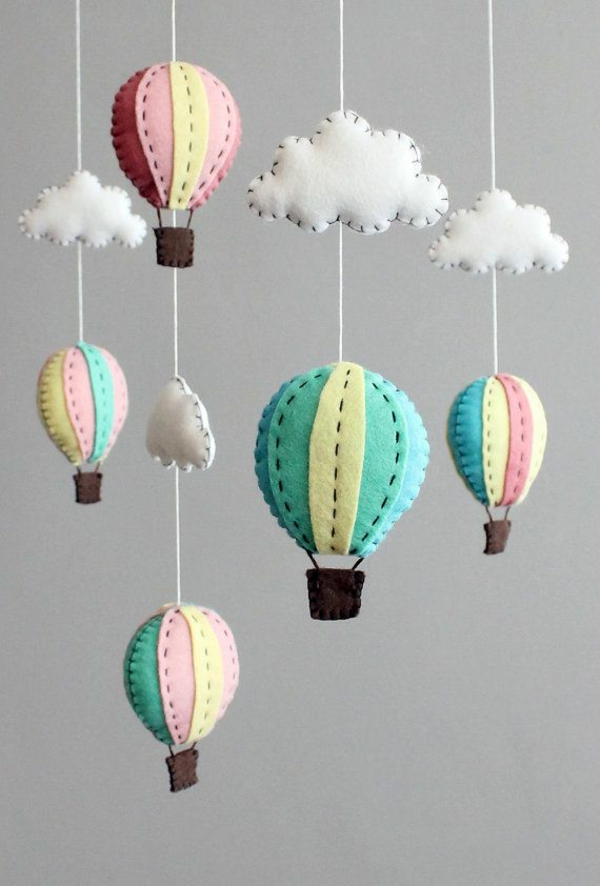 baby mobiele tinker craft ideas mobiele wieg voelde gas ballonnen wolken