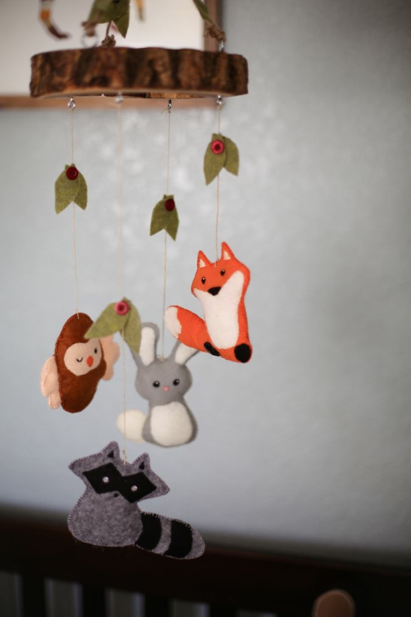baby mobile tinker craft ideas mobile cot felted animals