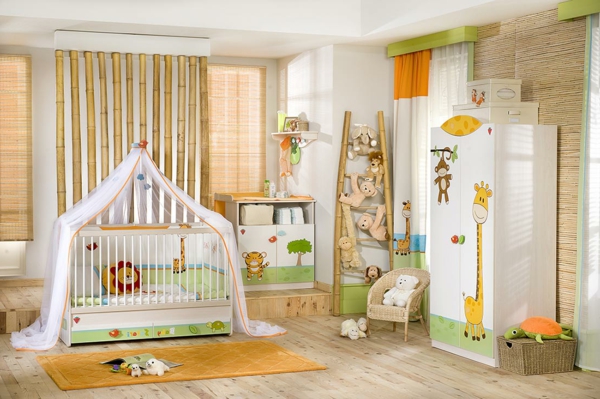 diseño de camas de bebé vivero de safari interior