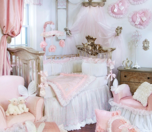 camas de bebé hermoso diseño cielo cortinas frescas