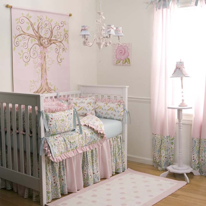 diseño de habitación de bebé habitación de bebé conjunto rosa tierno
