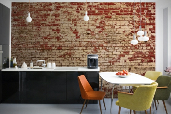 baksteen wallpaper landstijl keuken achterwand baksteen behang