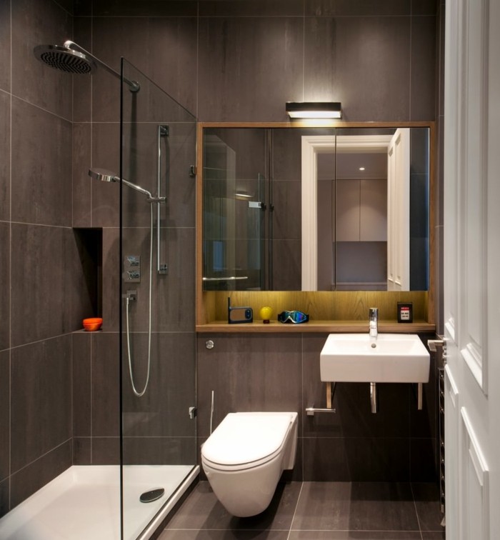 salle de bain idées de décoration idées ameublement indigo marron