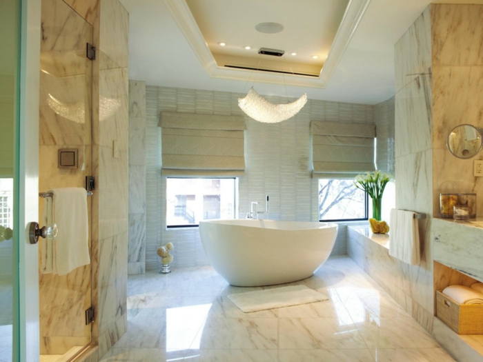 μπάνιο πλακάκια φωτεινά ιδέες φωτεινά freestanding ιδέες διακόσμηση μπανιέρα