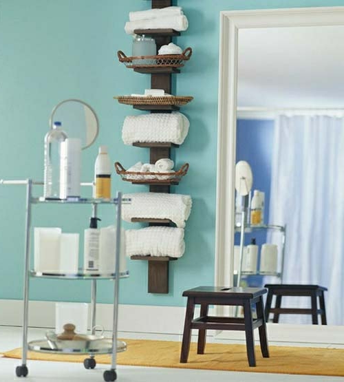 Echipamente pentru baie: panouri verticale din lemn cu plăci