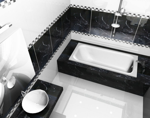 浴缸覆面浴缸浴室瓷砖黑色