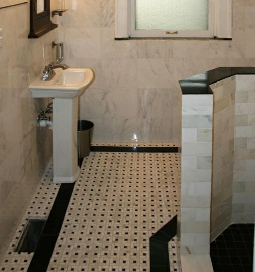 badeværelse gulv moderne flise ide