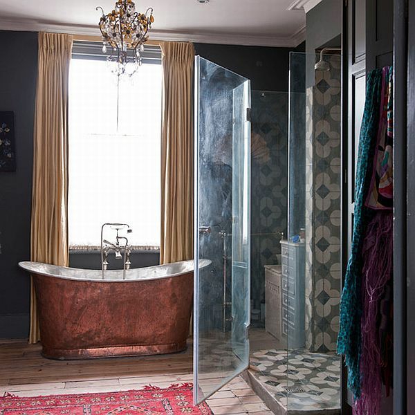 bathroom design freestanding bathtub bath curtain shower curtain