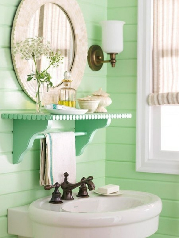 kylpyhuone koristella seinäpaneelit maali mintunvihreä seinämaali