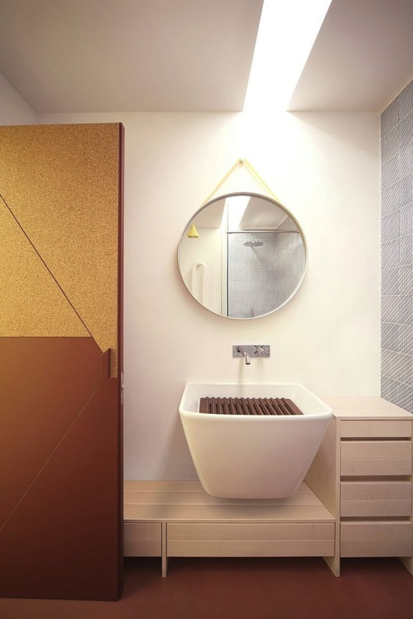 kylpyhuone väri keltainen ruskea munankuori värit seinävärit ideoita