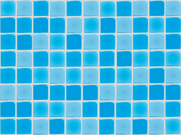 πλακάκια μπάνιου επικολλημένα πάνω από κολλητική ταινία μπλε musaik