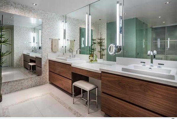 идеи за баня плоски шкафове за баня огледални мивки