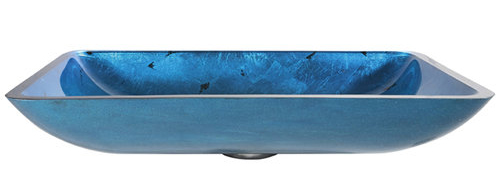 ideas de baño fregadero irruption recipiente azul rizado