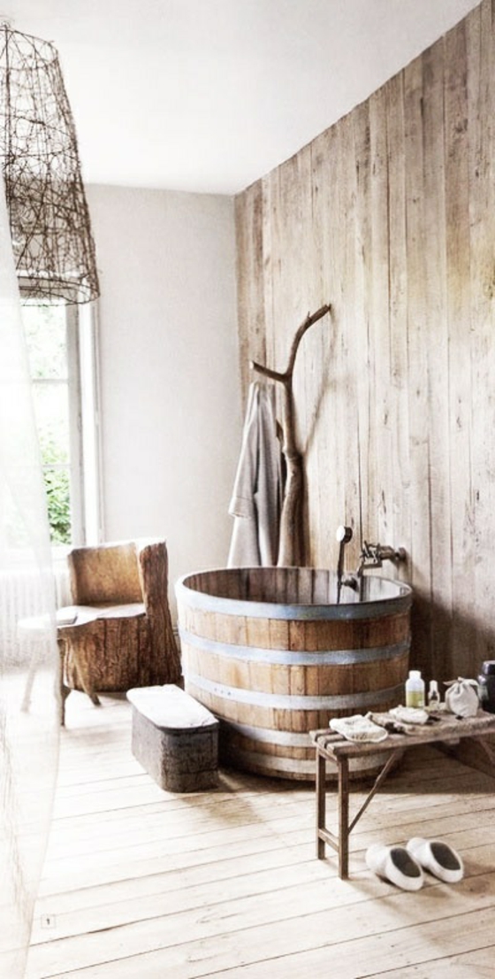אמבטיה אמבטיה בסגנון כפרי