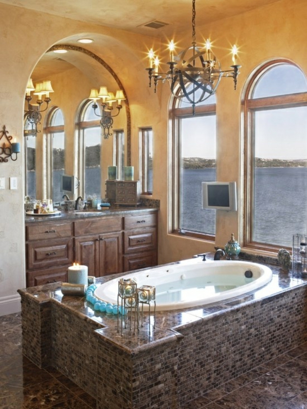 salle de bains avec vantage mosaïque salle de bains meubles lustre