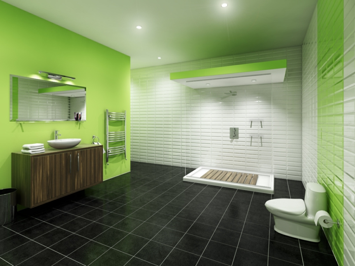 azulejos de baño colores combinan azulejos de piso negro