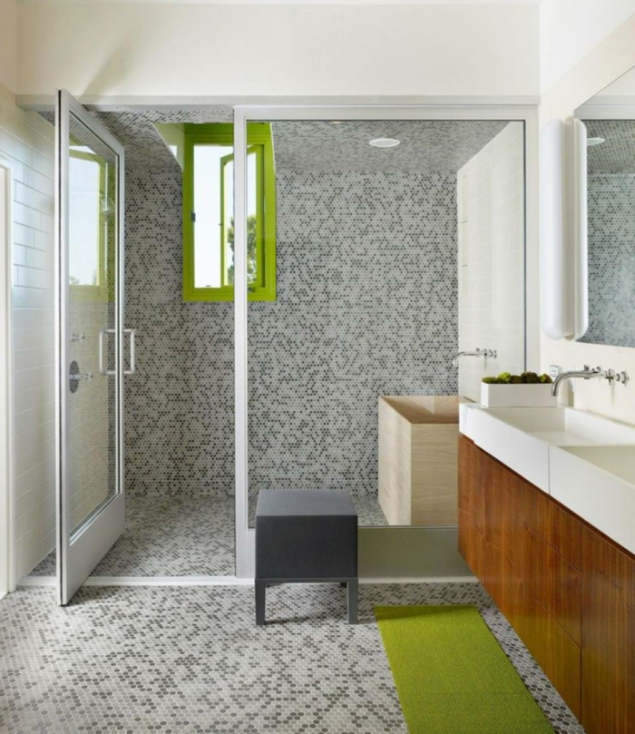 πλακάκια μπάνιου μωσαϊκό πλακάκια μικρές ιδέες μπάνιο πράσινο τόνους