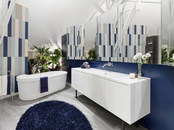 idei de design baie moderne moderne interior baie în albastru