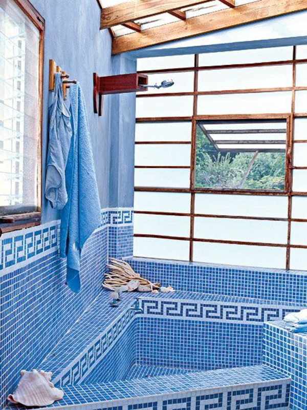 vonios kambario dizaino mozaikinės turkio spalvos vonios dizaino idėjos