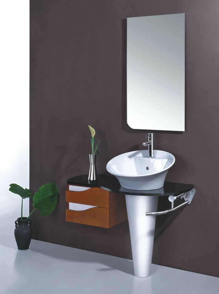 bathroom furniture colles sink wall mirror plants
