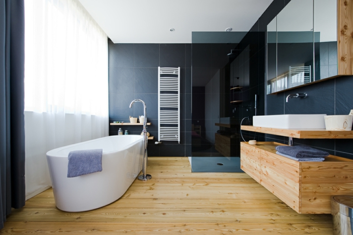мебели за баня самостоятелна вана дървена умивалника
