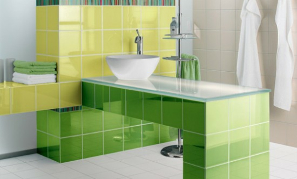 卫生间瓷砖瓷砖颜色墙瓷砖绿黄色