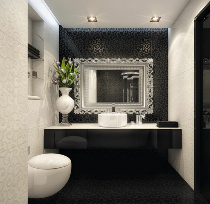 kylpyhuone laatat ylellinen kylpyhuone peili koriste koristeet