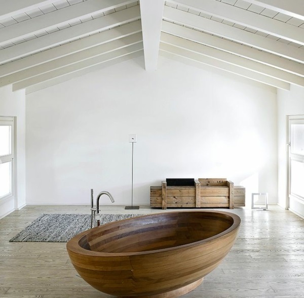 badkamer design witte muur design kleine badkamer houten badkuip