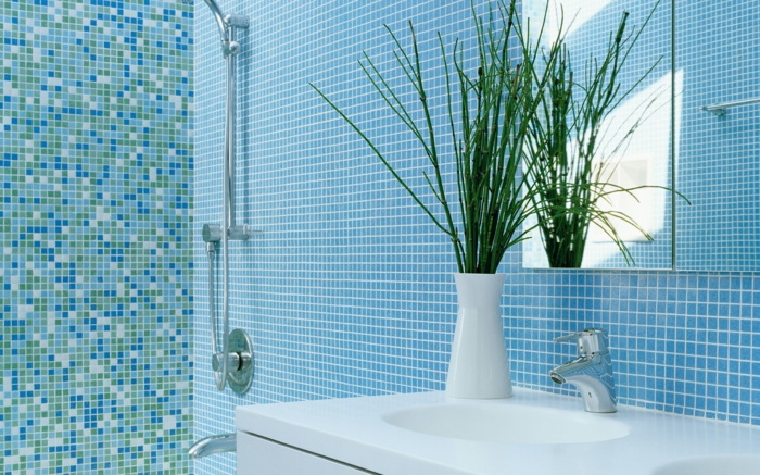 μπάνιο ιδέες μπάνιο πλακάκια μπλε πράσινο ψηφιδωτό πλακάκια εργοστάσιο