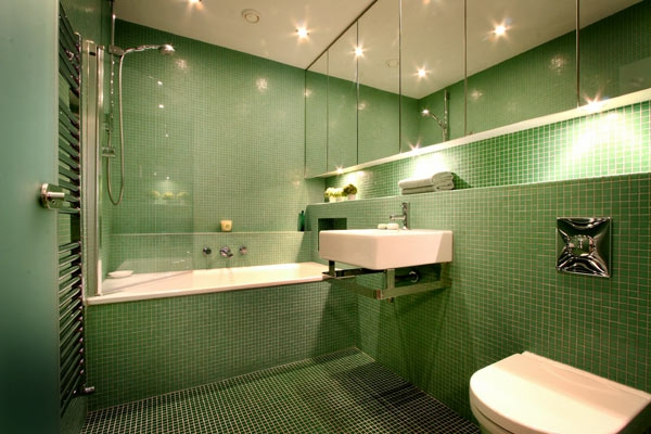 浴室家具内置浴缸浴室瓷砖浴室瓷砖绿色