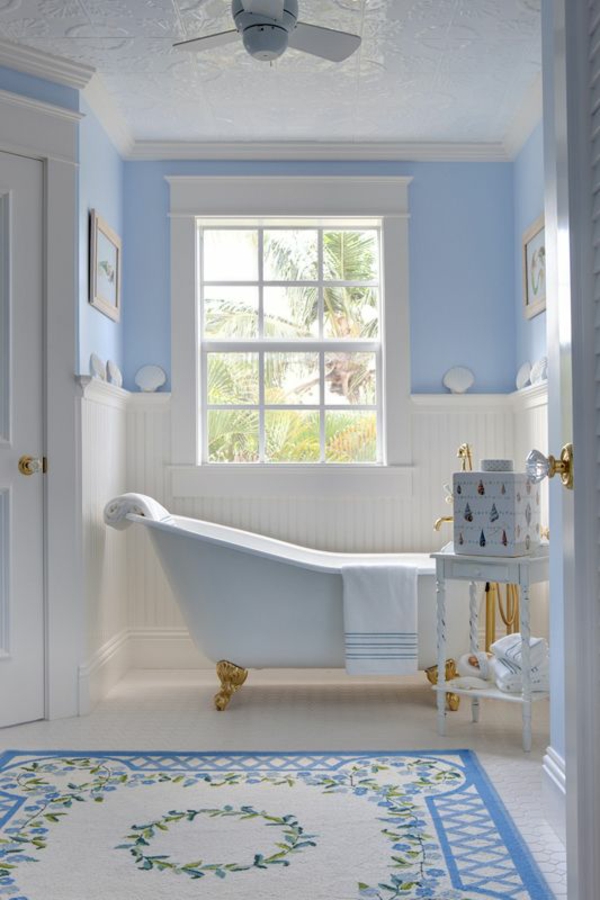 badmatten浴室垫浴室垫蓝色墙壁漆