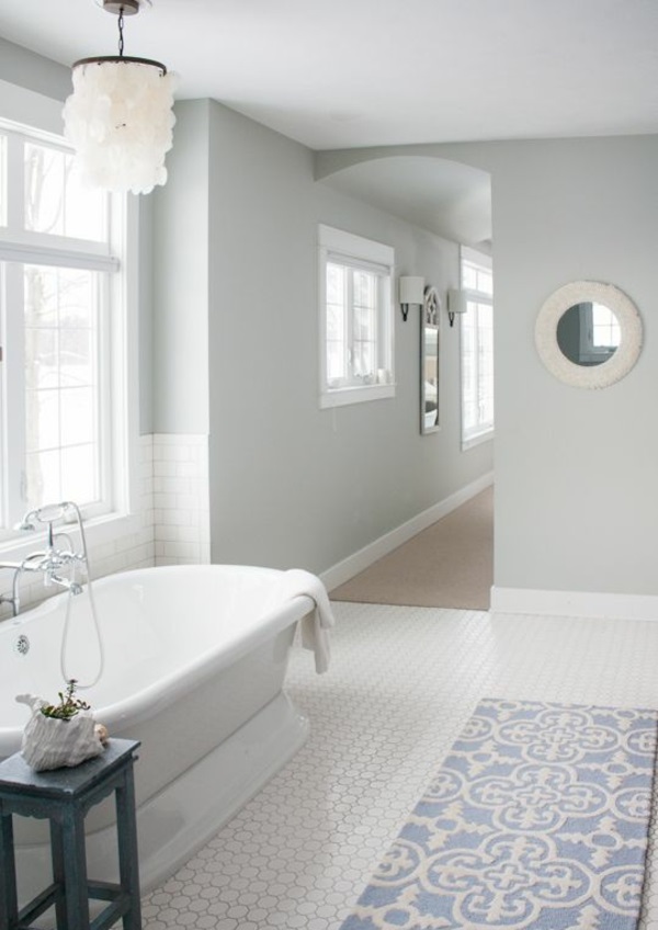 浴垫地毯纯棉浴缸地垫蓝色独立式浴缸